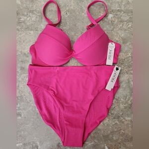 34B/S VS Swim Removable PushUp Bikini Top High Waist Full Coverage Bikini Set